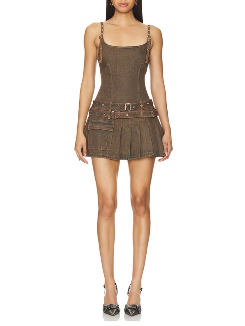 NWT LIONESS Biker Mini Dress in Petrol size S - Picture 1 of 9